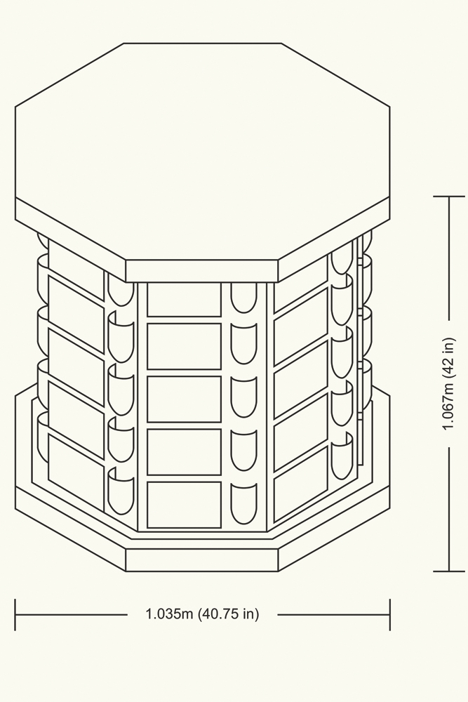 Octagonal Tomb Ruler Octagon 40 - Burlingham Memorial Solutions